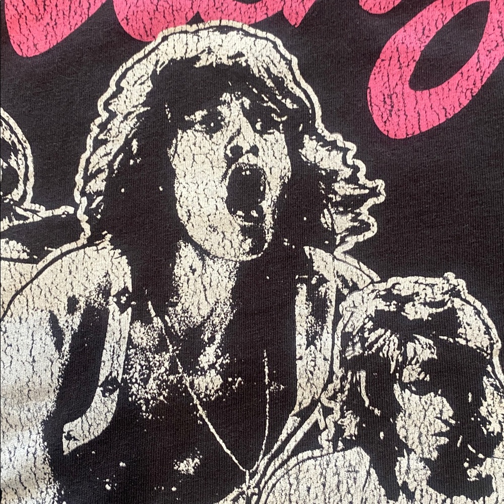 H&M ‘ROLLING STONES’ Black & Pink Graphic crew neck cotton T-Shirt Size Small - Picture 3 of 11